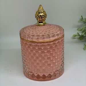 Beautiful pink candle with lid